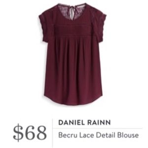 STITCH FIX DANIEL RAINN Becru Lace Detail Blouse